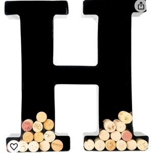 Wine cork holder- letter H- NEW!